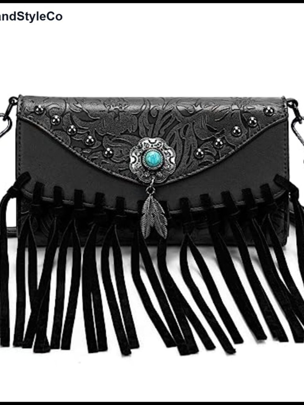 Vegan Leather Crossbody Bag with 10 Card Slots Detachable Strap